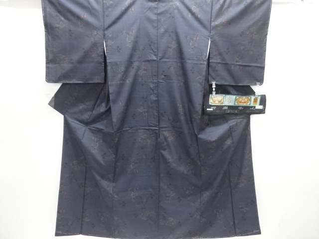 JAPANESE KIMONO / UNUSED DORO OSHIMA TSUMUGI (7 maruki) / WOVE PLANT 
